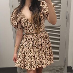 Agua Bendita Pink Ruffle Mini Dress Size M | Romantic Coquette Aesthetic